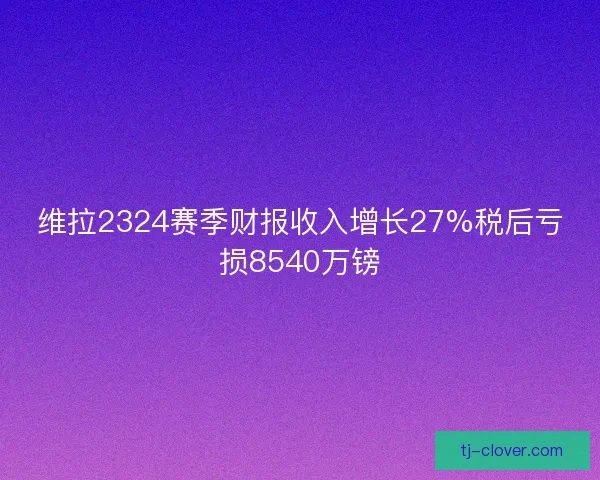 维拉2324赛季财报收入增长27%税后亏损8540万镑