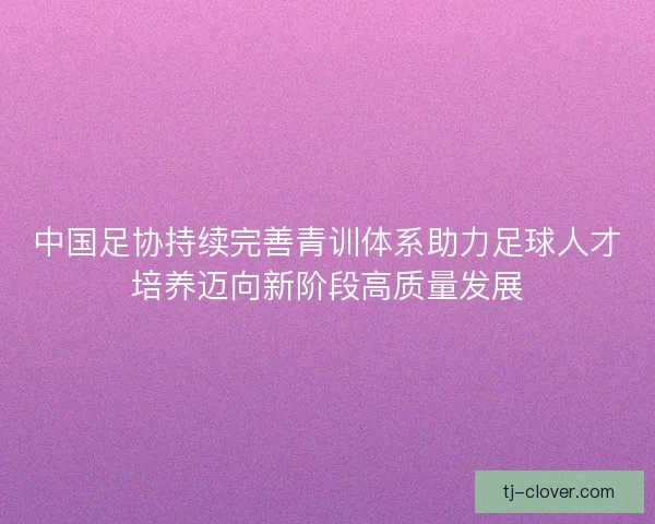 中国足协持续完善青训体系助力足球人才培养迈向新阶段高质量发展 中国足协持续完善青训体系助力足球人才培养迈向新阶段高质量发展